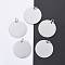 Tarnish Resistant 201 Stainless Steel Pendants, Manual Polishing, Flat Round, Stamping Blank Tag, Stainless Steel Color, 20x1.5mm, Hole: 3.5mm