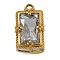 304 Stainless Steel Rhinestone Pendants, Rectangle, Clear, 17x10x6mm, Hole: 1.8mm