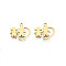 Ion Plating(IP)  201 Stainless Steel Pendants, Laser Cut, Human and Heart, Golden, 14x15.5x1mm, Hole: 1.4mm
