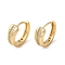 Brass Micro Pave Cubic Zirconia Hoop Earring, Light Gold, 15x6mm