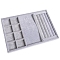 Velvet Jewelry Display Tray, Jewelry Organizer Holder for Necklace Rings Pendants Storage, Rectangle, Gainsboro, 24x35x3cm