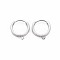 Brass Huggie Hoop Earring Findings, for Jewelry Making, Nickel Free, Real Platinum Plated, 17x15x3mm, Hole: 1.2mm, Pin: 1mm