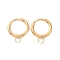 PVD Vacuum Plating 304 Stainless Steel Huggie Hoop Earring Findings, with Horizontal Loop, Real 18K Gold Plated, 12 Gauge, 17x14x2mm, Hole: 2.5mm, Pin: 1mm