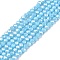 Electroplate Glass Beads Strands, Opaque Solid Color, AB Color Plated, Faceted, Rondelle, Light Sky Blue, 2.3~2.7x2mm, Hole: 0.4mm, about 144~150pcs/strand, 28~29cm