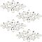 FINGERINSPIRE 4PCS Flower Glass Rhinestone Applique (Clear, 42x86mm) Wedding Bridal Applique Iron on Rhinestone, Crystal Hair Applique, Costume Decoration for Women Clothes Dress Shoes