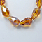 Electroplate Glass Beads Strands, Faceted, Pearl Luster Plated, Teardrop, Light Khaki, 7.5~8x6mm, Hole: 1mm, about 66~68pcs/strand, 22.6 inch