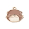 Alloy Enamel Pendants, Beaver Charm, Light Gold, Camel, 18x20x1mm, Hole: 1.6mm