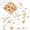 Alloy Cabochons & Links, Epoxy Resin Supplies Filling Accessories, for Resin Jewelry Making, Mixed Shapes, Rose Gold, 146pcs/box