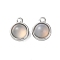 Natural Grey Agate Half Round Charms, with 304 Stainless Steel Findings, Platinum, 13.5x10.5x6.5mm, Hole: 1.8mm