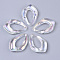 Transparent Acrylic Pendants, AB Color Plated, Teardrop, Clear AB, 35.5x24.5x7mm, Hole: 10x22mm