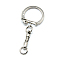 Iron Split Key Rings, Keychain Clasp Findings, Platinum, 50mm