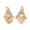Brass Micro Pave Cubic Zirconia Pendants, Cadmium Free & Nickel Free & Lead Free, with Jump Ring, Girl Charms, Real 18K Gold Plated, 15.5x11x4mm, Hole: 3.4mm