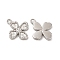 Non-Tarnish 304 Stainless Steel Pendants, Clover Charm, Stainless Steel Color, 16.5x14x2mm, Hole: 1.6mm