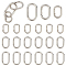 24Pcs 3 Styles Zinc Alloy Spring Gate Rings, Oval, Platinum, 31~44x20~25x4~5mm, Inner Diameter: 22.5~34.5x12~16mm, 8pcs/style