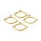 Ion Plating(IP) 304 Stainless Steel Open Back Bezel Pendants, For DIY UV Resin, Epoxy Resin, Pressed Flower Jewelry, Eye, Real 24K Gold Plated, 22x35x3mm, Hole: 2mm