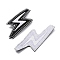 Lightning Bolt Polyester Computerized Embroidery Iron on Patches, Appliques, Black, 105x40x1mm