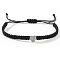 304 Stainless Steel Heart with Letter Bead Braided Bead Bracelets, Adjustable Nylon Cord Braided Bracelets for Couple Friendship, Platinum, Letter A