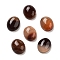 Dyed & Heated Natural Banded Agate Cabochons, Oval, Coconut Brown, 12x10x4.5mm