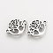 Tibetan Style Alloy Links connectors, Flat Round with Tree of Life, Cadmium Free & Lead Free, Antique Silver, 16x12x1.5mm, Hole: 1.5mm, about 1210pcs/1000g