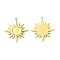 304 Stainless Steel Pendant Cabochon Settings, Sun, Real 14K Gold Plated, Tray: 6mm, 21x19x1.5mm, Hole: 1mm