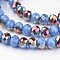 Electroplate Glass Beads Strands,  Half Plated, Faceted Rondelle, Cornflower Blue, 6x4mm, Hole: 1mm, about 92pcs/strand, 15 inch