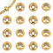 20Pcs Stainless Steel Beads, with Rubber Inside, Slider Beads, Rondelle, Golden, 8x4mm, Hole: 2mm