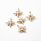 Brass Cubic Zirconia Charms, Star, Clear, Nickel Free, Real 18K Gold Plated, 10.5~11x9~9.5
x2.5mm, Hole: 0.8mm