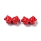 Spray Painted Alloy Bead, Bowknot, Crimson, 7.5x8x5mm, Hole: 1.6mm