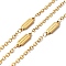 Ion Plating(IP) 304 Stainless Steel Rectangle Link Chains, with Spool, Soldered, Golden, 14x4x1.5mm, 2.5x2x0.3mm, about 32.81 Feet(10m)/Roll