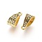 Tibetan Style Alloy Tube Bails, Loop Bails, Bail Beads, Lead Free and Cadmium Free, Antique Golden, 14.5x7.5x8.5mm, Hole: 2mm
