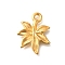 Ion Plating(IP) 304 Stainless Steel Pendants, Leaf Charm, Real 18K Gold Plated, 22.5x18x3mm, Hole: 2.2mm