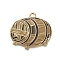 Oktoberfest Theme Alloy Enamel Pendants, Golden, Barrel, 22.5x25x3mm, Hole: 1.8mm