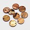 Dyed Natural Flat Round Shell Pendant, Peru, 15x2mm, Hole: 1.5mm