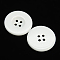 Resin Buttons, Dyed, Flat Round, White, 23x3mm