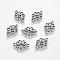 Tibetan Style Links connectors, Zinc Alloy, Flower, Antique Silver, Cadmium Free & Nickel Free & Lead Free,  18x13x1mm, hole: 2mm