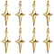 Beebeecraft 1 Box 10Pcs Cross Charms 18K Gold Plated Religious Crucifix Celestial Star Dangle Pendant Charms with Jump Ring for Jewellery Making Necklace Bracelet DIY Crafts