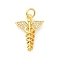 Rack Plating Brass Micro Pave Cubic Zirconia Pendants, Long-Lasting Plated, Lead Free & Cadmium Free, Wing with Ribbon, Real 18K Gold Plated, 20x15x4mm, Hole: 3mm