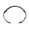 Adjustable Eco-Friendly Korean Waxed Polyester Cord Bracelet Making, with 304 Stainless Steel Open Jump Rings, Fit for Connector Charms, Black, 5-1/8~9-1/4 inch(132~235mm), Hole: 3mm