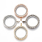 Alloy Magnetic Locket Pendants, with Rhinestone and Glass, Flat Round, Crystal, 37x30.5x7.5mm, Hole: 3.5mm, Inner diameter: 23mm