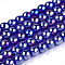 Electroplate Transparent Glass Beads Strands, AB Color Plated, Round, Dark Blue, 4~4.5mm, Hole: 0.8mm, about 97~99pcs/strand, 14.76 inch~14.96 inch(37.5~38cm)