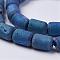 Electroplated Natural Druzy Geode Agate Bead Strands, Barrel, Blue, 8~8.5x6mm, Hole: 0.5mm, about 24pcs/strand, 7.87 inch
