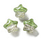 Gradient Color Transparent Hand-drawed Acrylic Beads, Star, Yellow Green, 19.5x21.5x16mm, Hole: 2.3mm