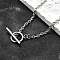 Tarnish Resistant 304 Stainless Steel Cable Chain Necklaces, with Toggle Clasps, Stainless Steel Color, 16.9 inch(43cm)