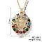 Exquisite Brass Cubic Zirconia Virgin Mary Pendant Delicate Fashion Necklaces, Golden, Colorful, 15.75 inch(40cm)