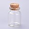 Glass Bottles, with Cork Stopper, Wishing Bottle, Bead Containers, Clear, 3x4cm