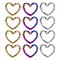 12Pcs 3 Colors 304 Stainless Steel Link Rings, Twisted Heart, Mixed Color, 17x20x2mm, Inner Diameter: 9x15mm, 4pcs/color