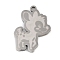 Non-Tarnish 201 Stainless Steel Pendants, Deer Charm, Stainless Steel Color, 24.5x17.5x1.5mm, Hole: 1mm