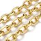 Oxidation Aluminum Cable Chains, Oval Link Chains, Unwelded, with Spool, Light Gold, 20x13.5x3.3mm, about 49.21 Feet(15m)/Roll