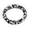 Glass Beaded Crochet Stretch Bracelet, Fashion Nepal Bracelet for Women, Gray, Inner Diameter: 1-7/8 inch(4.7cm)