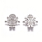Brass Micro Pave Cubic Zirconia Links connectors, Girl, Clear, Platinum, 15x15x1.9mm, Hole: 1mm